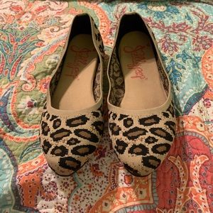 JellyPop Memory Foam Leopard Print Ballet Slipper